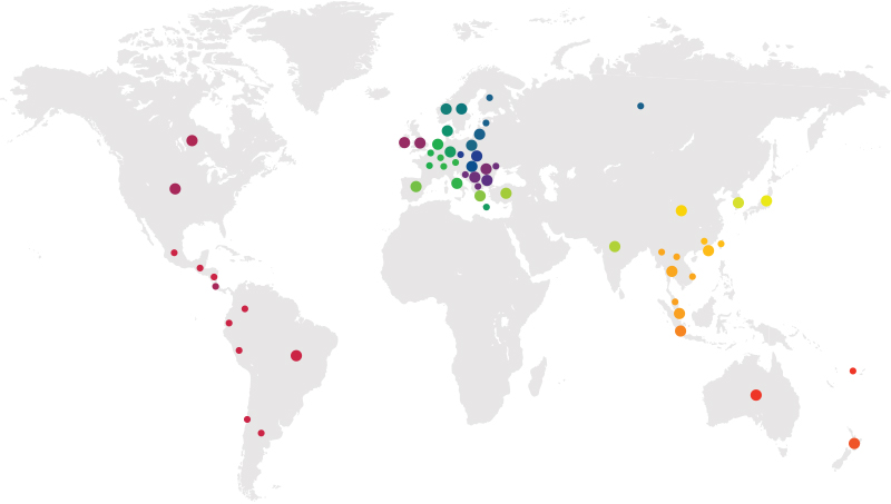 Facet5-world-map Facet5 personal profiling represented across the globe